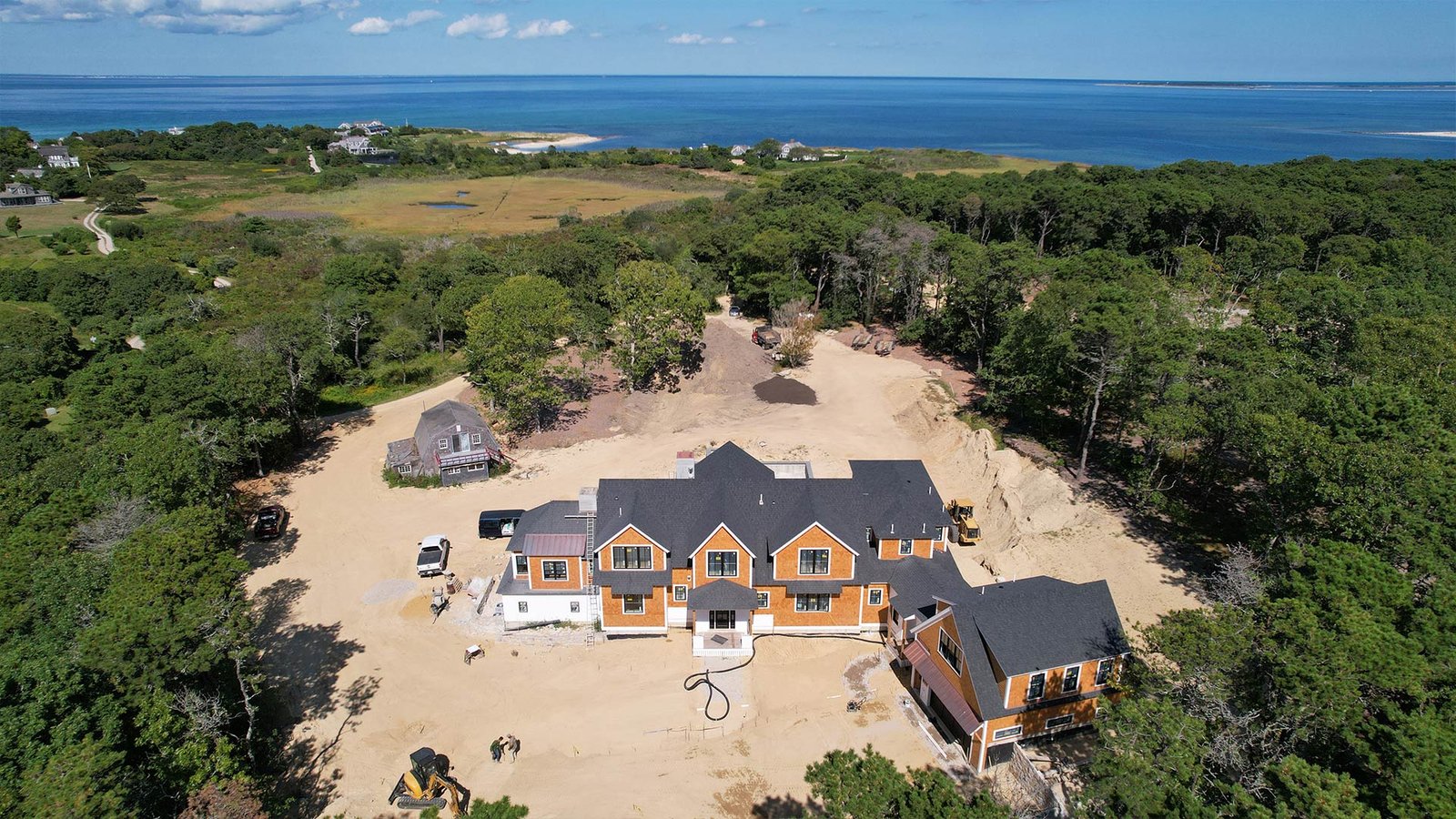 Site excavation and grading work at large Edgartown estate