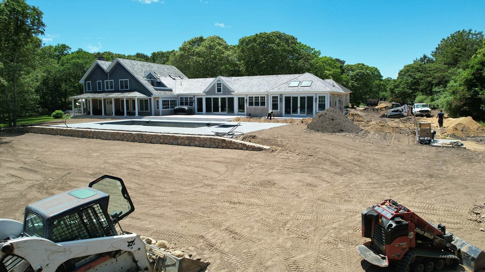 Fieldstone wall construction Oak Bluffs Martha's Vineyard