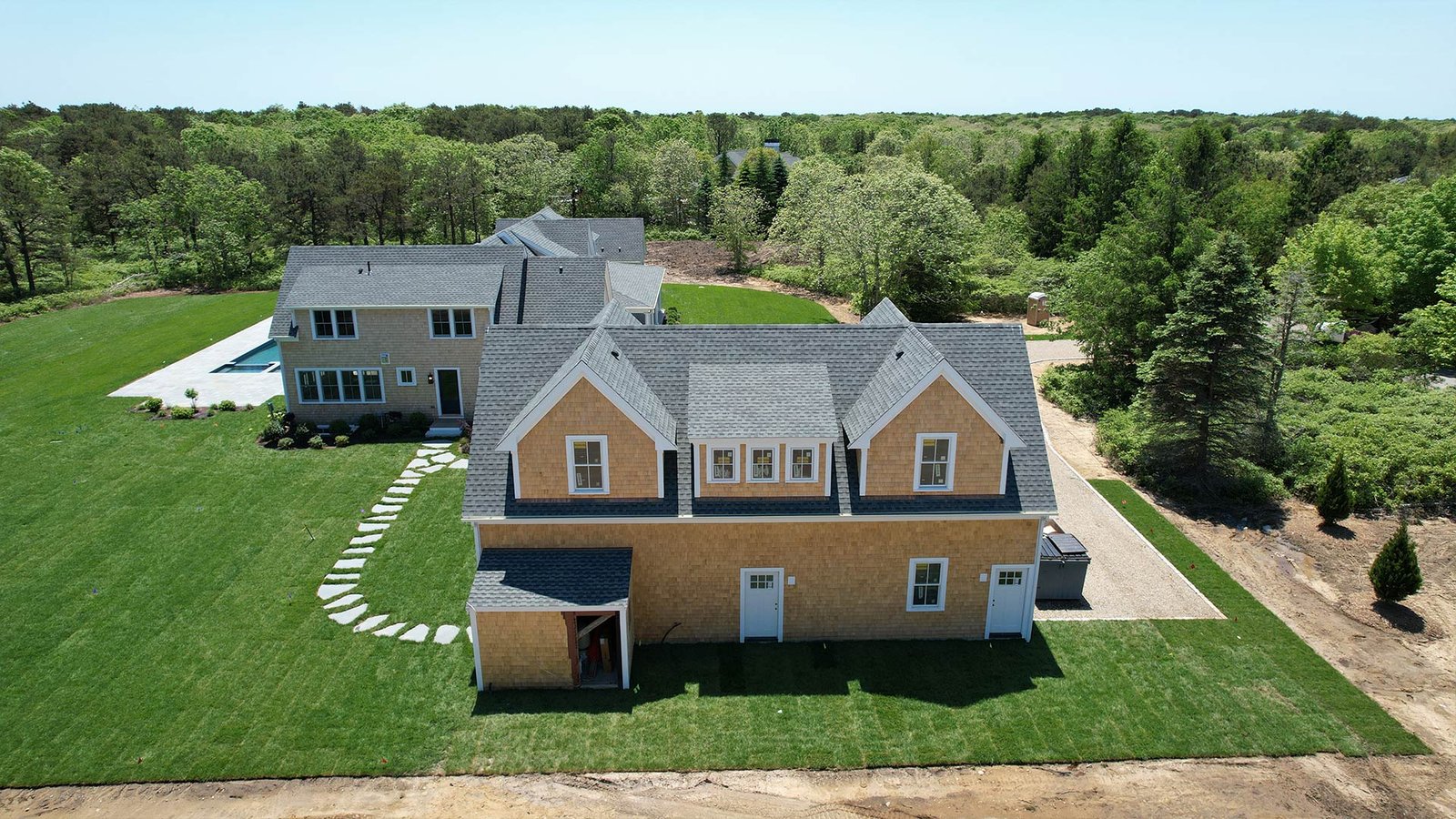 Softscape planting — boxwood, hydrangea, ornamental shrubs, West Tisbury Martha's Vineyard